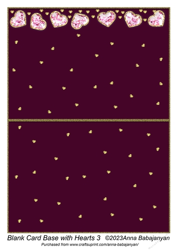 Blank Card Base with Hearts 3