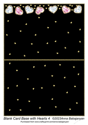 Blank Card Base with Hearts 4