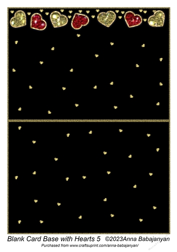 Blank Card Base with Hearts 5