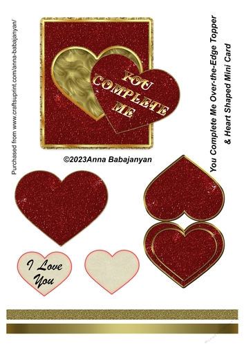 You  Complete Me Over-the-Edge Topper & Heart Shaped Mini Card