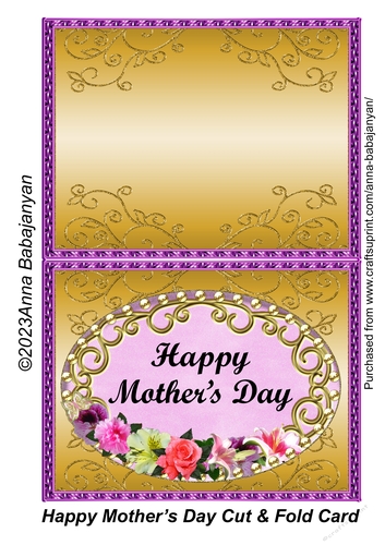 Happy Mothers Day Cut & Fold Card