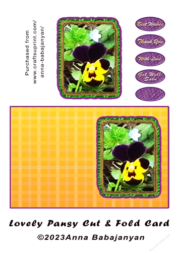 Lovely Pansy Cut & Fold Card
