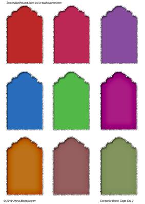 Colourful Blank Tags Set 3