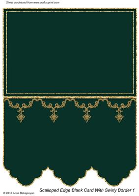 Scalloped Edge Blank Card with Swirly Border 1