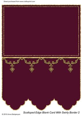 Scalloped Edge Blank Card with Swirly Border 2