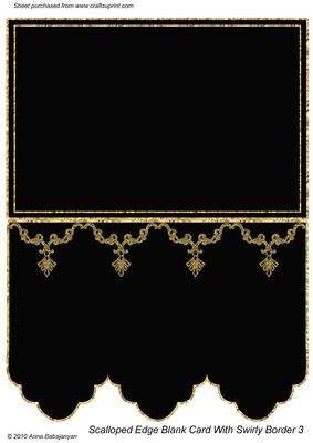 Scalloped Edge Blank Card with Swirly Border 3