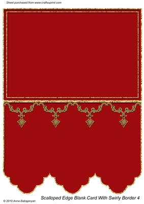 Scalloped Edge Blank Card with Swirly Border 4