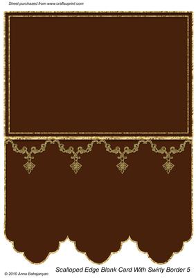 Scalloped Edge Blank Card with Swirly Border 5