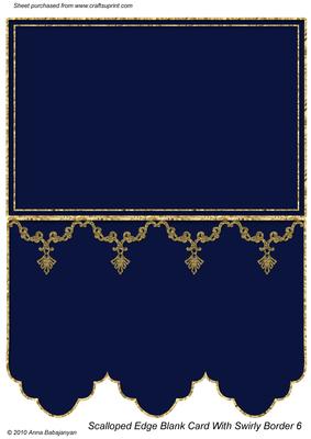 Scalloped Edge Blank Card with Swirly Border 6