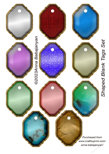 Shaped Blank Tags Set