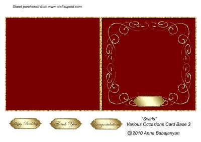 Swirls Various Occasions Card Base 3