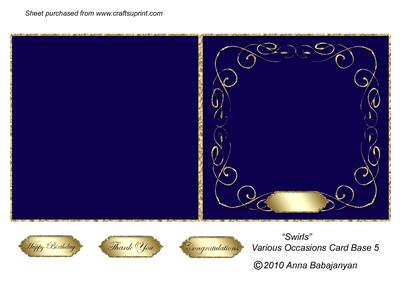 Swirls Various Occasions Card Base 5