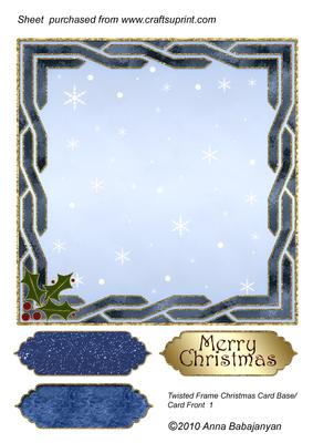 Twisted Frame Christmas Card Base / Card Front 1