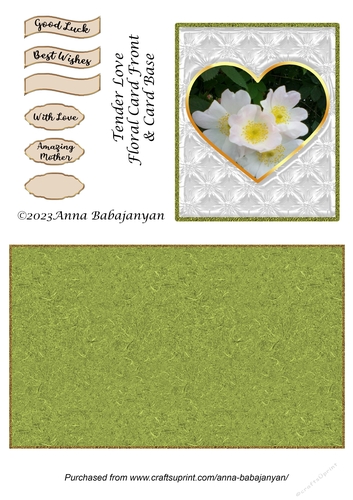 Tender Love Floral Card Front & Card Base