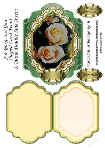 For Gorgeous You Shaped Card Front & Blank Double Side Insert