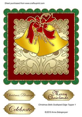 Christmas Bells Scalloped Edge Topper 1