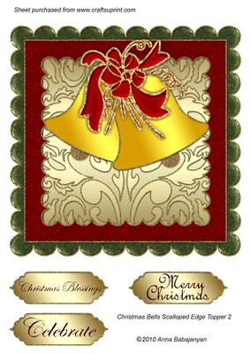 Christmas Bells Scalloped Edge Topper 2