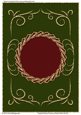 Twisted Round Frame & Swirls Plain Card 2