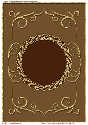 Twisted Round Frame & Swirls Plain Card 3