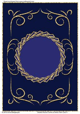 Twisted Round Frame & Swirls Plain Card 4