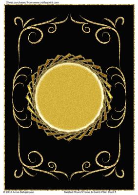 Twisted Round Frame & Swirls Plain Card 5