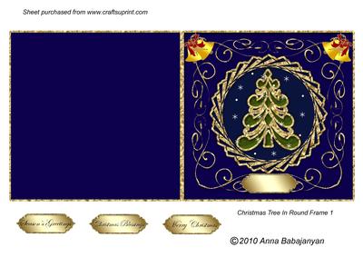Christmas Tree in Round Frame 1