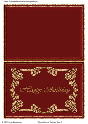 Elegant Swirls Birthday Card 1