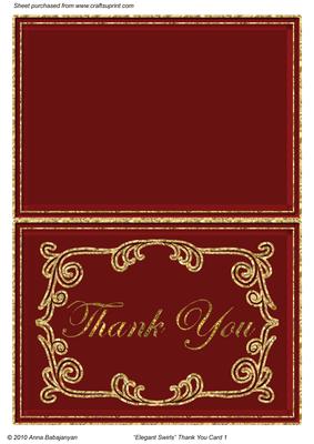 Elegant Swirls Thank You Card 1