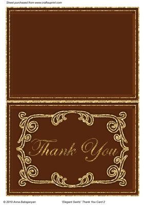 Elegant Swirls Thank You Card 2