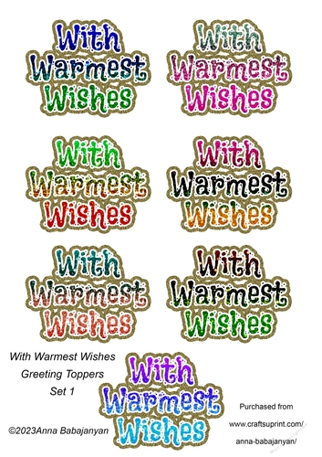 With Warmest Wishes Greeting Toppers Set 1