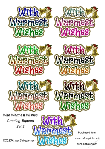 With Warmest Wishes Greeting Toppers Set 2