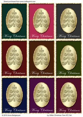Icy Glitter Christmas Tree Atc Set