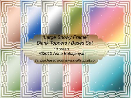 Large Snowy Frame Blank Toppers/ Bases Set
