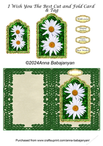 I Wish You The Best Cut and Fold Card & Tag