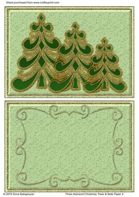 Three Diamond Christmas Trees & Note Paper 4
