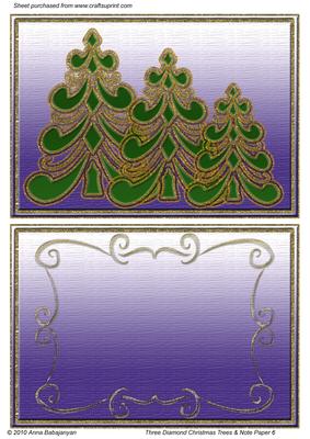 Three Diamond Christmas Trees & Note Paper 6