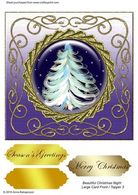 Beautiful Christmas Night Large Card Front / Topper 3
