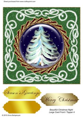 Beautiful Christmas Night Large Card Front / Topper 4