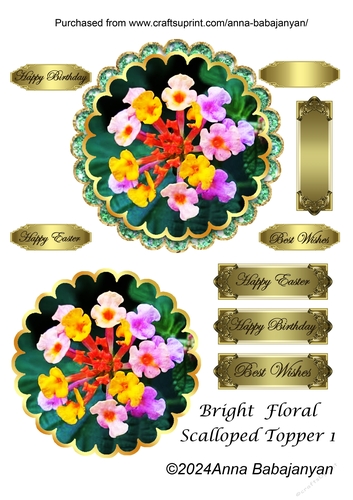 Bright Floral Scalloped Topper 1