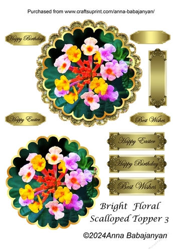 Bright Floral Scalloped Topper 3