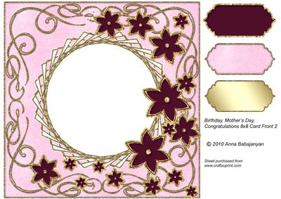 Birthday Mothers Day Congratulations 8x8 Card Front 2