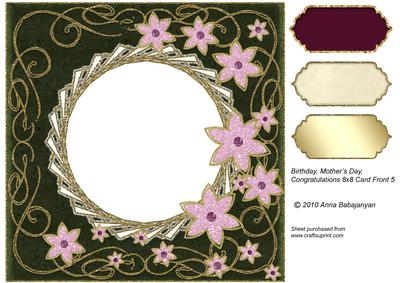 Birthday Mothers Day Congratulations 8x8 Card Front 5