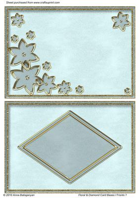 Floral & Diamond Card Bases / Fronts 1