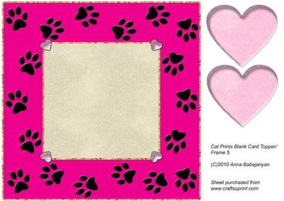 Cat Prints Blank Card Topper/ Frame 5