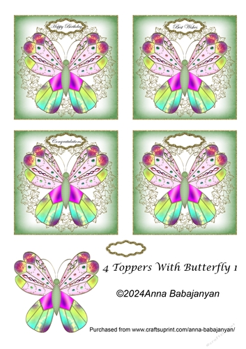 4 Toppers With Butterfly 1