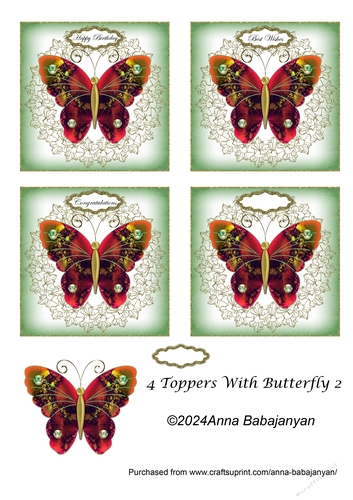 4 Toppers With Butterfly 2