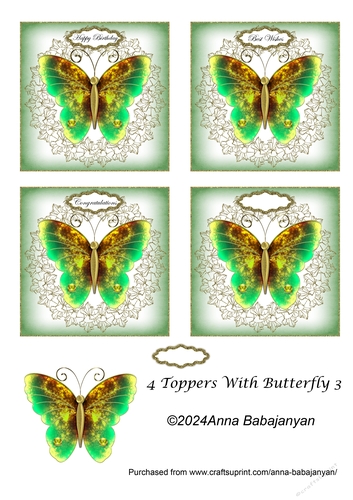 4 Toppers With Butterfly 3