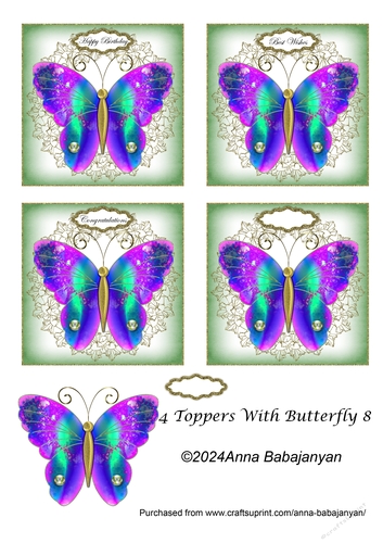 4 Toppers With Butterfly 8