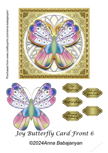 Joy Butterfly Card Front 6