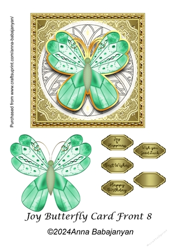 Joy Butterfly Card Front 8